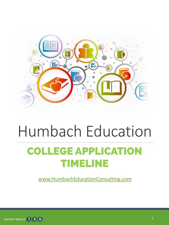 Humbach Education Consulting College Application Timeline